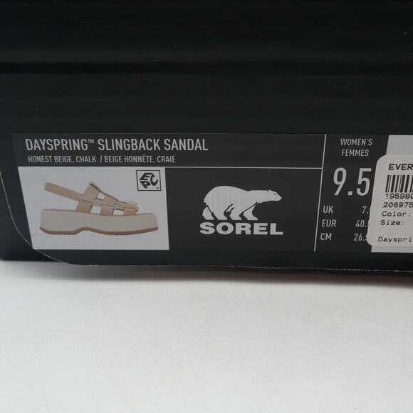 NEW Sorel Women's Size  9.5 Dayspring Slingback Sandals Honest Beige Tan - Picture 13 of 14